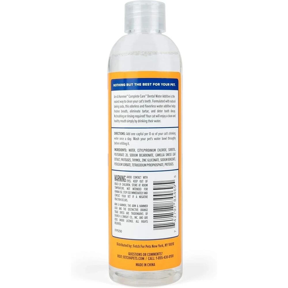 New Sealed Lot of 2 Arm & Hammer Complete Care Fresh Dental Water for Cats 8oz - Picture 2 of 6